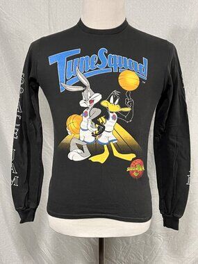 Space Jam Tune Squad Shirt Mens Small Junk Food Bugs Bunny Daffy LS Tee